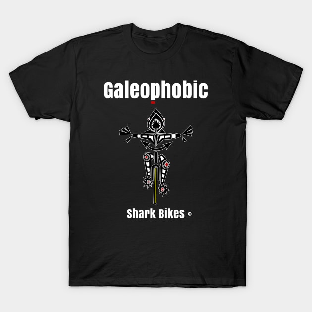 Galeophobia or Shark Fearing Phobic Bike Rider Funny T-Shirt by The Witness